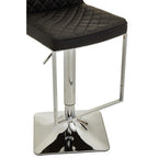 Black and Chrome Bar Stool with Square Base | Baina