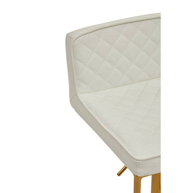 White and Gold Bar Stool with Square Base | Baina