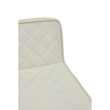 White and Gold Bar Stool with Square Base | Baina