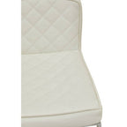 White and Chrome Bar Stool with Square Base | Baina