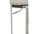 White and Chrome Bar Stool with Square Base | Baina