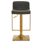 Dark Grey and Gold Square Base Bar Stool | Baina