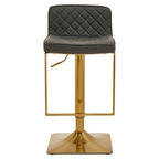 Dark Grey and Gold Square Base Bar Stool | Baina