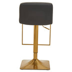 Dark Grey and Gold Square Base Bar Stool | Baina