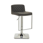 Dark Grey and Chrome Square Base Bar Stool | Baina