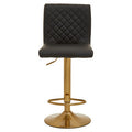 Black and Gold Bar Stool with Round Base | Baina