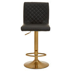 Black and Gold Bar Stool with Round Base | Baina