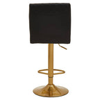 Black and Gold Bar Stool with Round Base | Baina