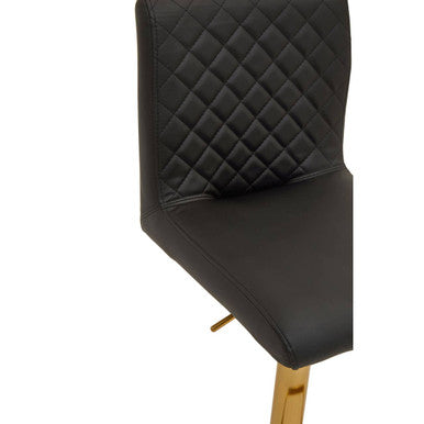 Black and Gold Bar Stool with Round Base | Baina