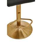 Black and Gold Bar Stool with Round Base | Baina