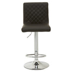 Black and Chrome Bar Stool with Round Base | Baina