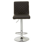 Black and Chrome Bar Stool with Round Base | Baina