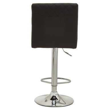 Black and Chrome Bar Stool with Round Base | Baina