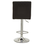 Black and Chrome Bar Stool with Round Base | Baina