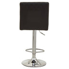 Black and Chrome Bar Stool with Round Base | Baina