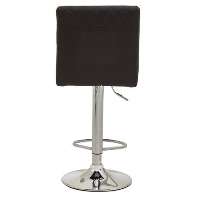 Black and Chrome Bar Stool with Round Base | Baina