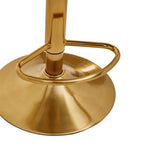 White and Gold Bar Stool with Round Base | Baina