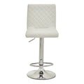 White and Chrome Bar Stool with Round Base | Baina
