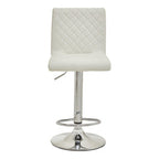 White and Chrome Bar Stool with Round Base | Baina