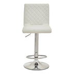 White and Chrome Bar Stool with Round Base | Baina