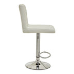 White and Chrome Bar Stool with Round Base | Baina