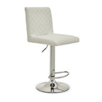 White and Chrome Bar Stool with Round Base | Baina