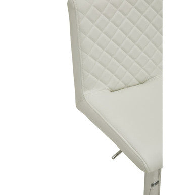 White and Chrome Bar Stool with Round Base | Baina