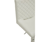 White and Chrome Bar Stool with Round Base | Baina