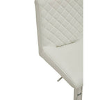 White and Chrome Bar Stool with Round Base | Baina