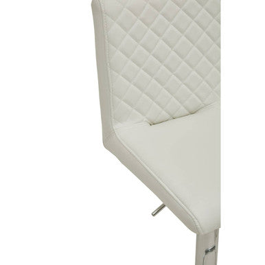 White and Chrome Bar Stool with Round Base | Baina
