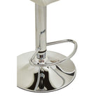 White and Chrome Bar Stool with Round Base | Baina