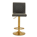 Dark Grey and Gold Bar Stool with Round Base | Baina