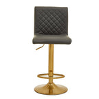 Dark Grey and Gold Bar Stool with Round Base | Baina
