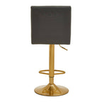 Dark Grey and Gold Bar Stool with Round Base | Baina