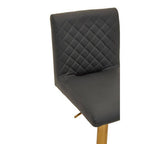 Dark Grey and Gold Bar Stool with Round Base | Baina