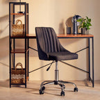 Wood Finish Desk with Shelves in Black Frame | Laxton