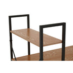 Wood Finish Desk with Shelves in Black Frame | Laxton
