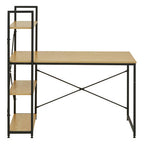 Light Oak Effect Desk with Shelves | Laxton