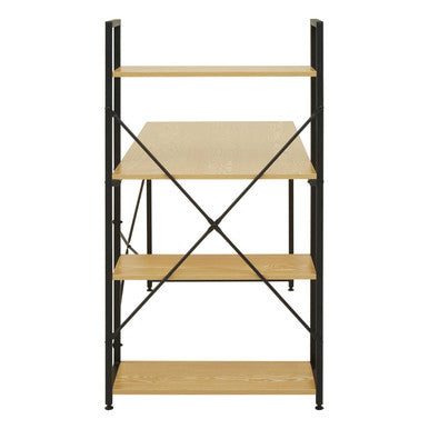 Light Oak Effect Desk with Shelves | Laxton