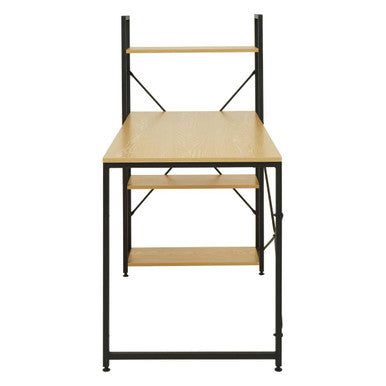 Light Oak Effect Desk with Shelves | Laxton