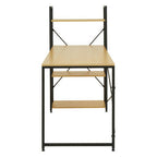 Light Oak Effect Desk with Shelves | Laxton
