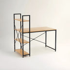Light Oak Effect Desk with Shelves | Laxton