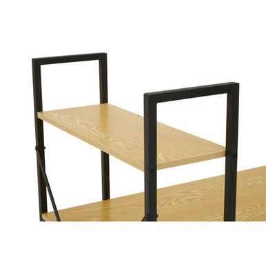 Light Oak Effect Desk with Shelves | Laxton