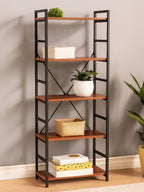 5 Tier Wood Finish Shelf Unit | Laxton
