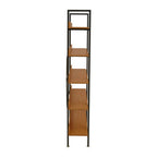 5 Tier Wood Finish Shelves and Black Frame Shelf Unit | Laxton