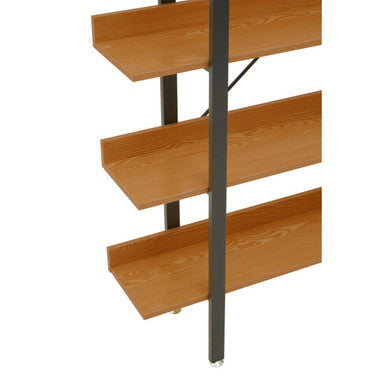 5 Tier Wood Finish Shelves and Black Frame Shelf Unit | Laxton
