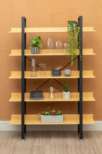 5 Tier Light Oak Effect Shelving Unit | Laxton