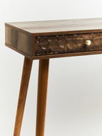 Brown Natural Wood Veneer Console Table with 2 Storage Drawers | Frida