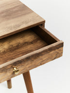 Brown Natural Wood Veneer Console Table with 2 Storage Drawers | Frida