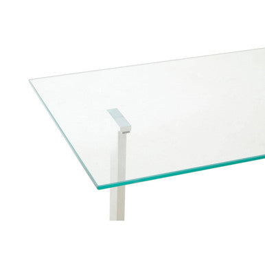 Silver and Gold Steel Frame Console Table with Glass Top | Alvea